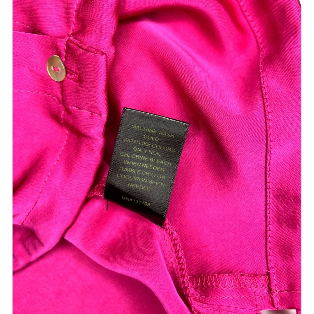 House Of Harlow 1960 Size XL Satin Crop Top Wide Leg Pants Set Hot Pink Stylish - Picture 11 of 16